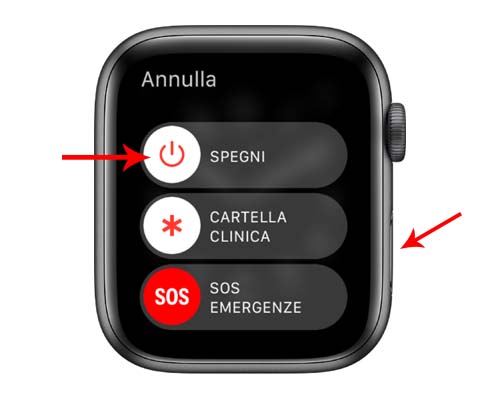 come spegnere Apple Watch
